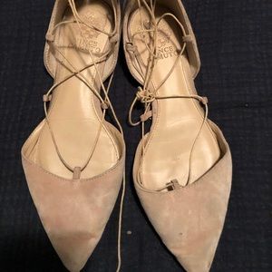 Nude Vince Camuto pointed lace up sandals